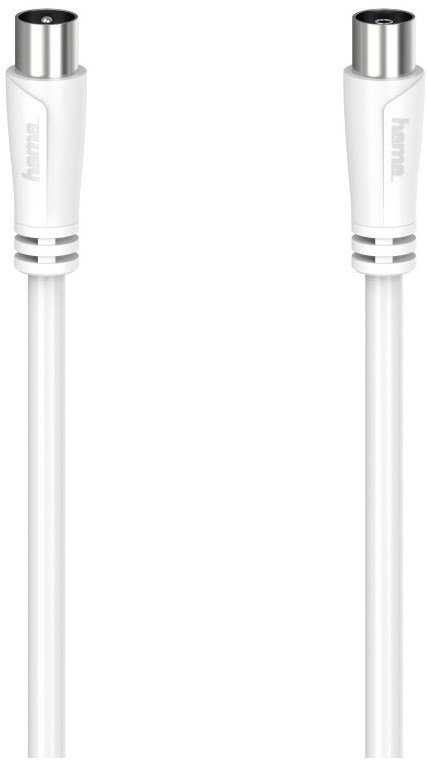 Antennen-Kabel 90 dB (0,75m) Koax-Stecker>Koax-Kupplung weiss