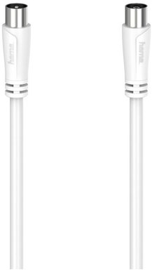 Antennen-Kabel 90 dB (0,75m) Koax-Stecker>Koax-Kupplung weiss