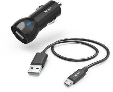 Produktabbildung Hama Kfz-Ladeset Micro-USB (12W) schwarz