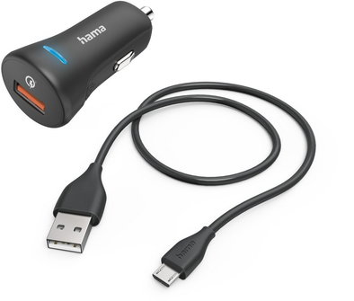 Produktabbildung Hama Kfz-Ladeset Micro-USB QC3.0 (19,5W) schwarz