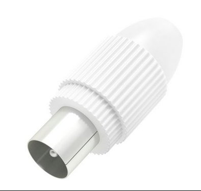 Produktabbildung Hama Koax Antennen-Stecker klemmbar wei&szlig;