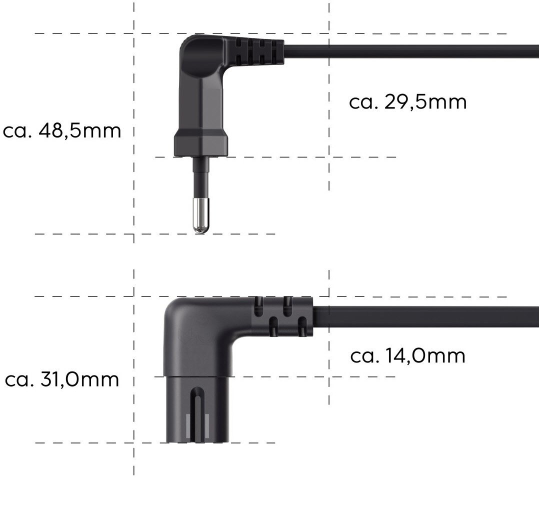 Netzkabel mit Eurostecker (5m) schwarz