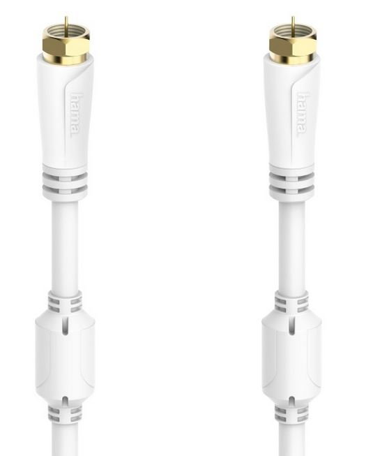 SAT-Anschlusskabel 100 dB (7,5m) F-Stecker>F-Stecker weiss