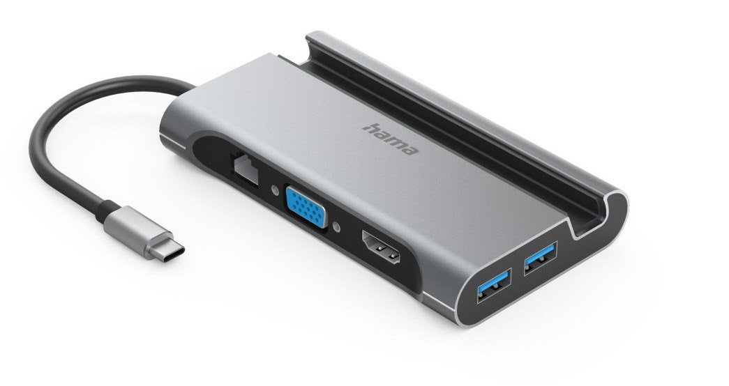 USB-C-Multiport-Adapter 7 Ports grau