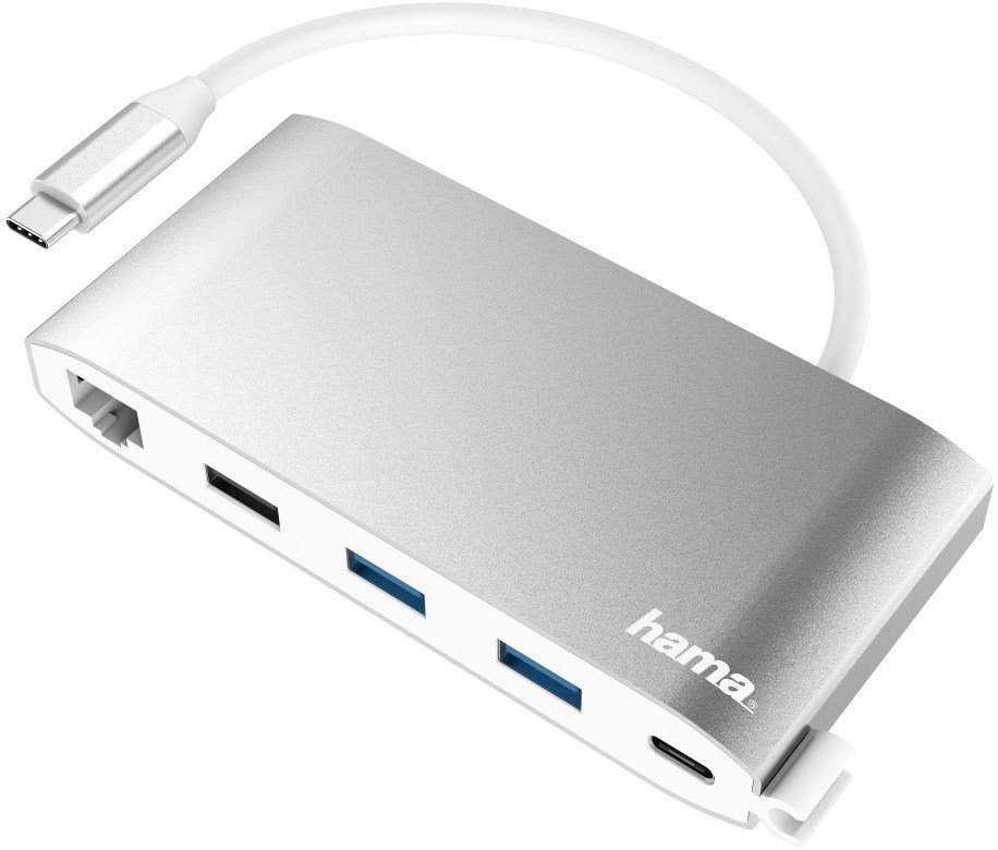 USB-C-Multiport-Adapter (8 Ports) schwarz/silber/wei&szlig;