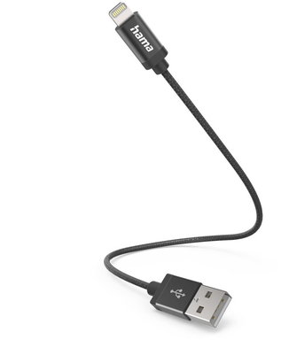 Produktabbildung Hama USB > Lightning Kabel (0,2m) schwarz