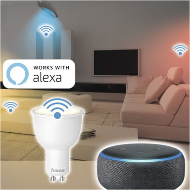 WiFi-LED-Lampe GU10, 5,5W wei&szlig;