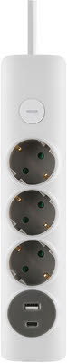 SL 2302 3-fach Steckdosenleiste wei&szlig;/grau
