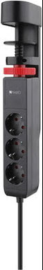 Produktabbildung Nabo SZ 2355 3-fach Steckdosenzwinge schwarz/rot