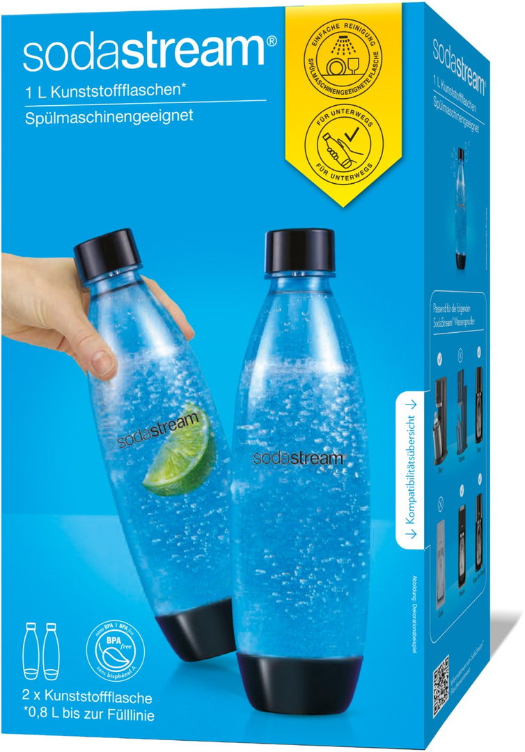 2 PET-Flaschen Fuse 1 L. Twinpack f&uuml;r DUO schwarz