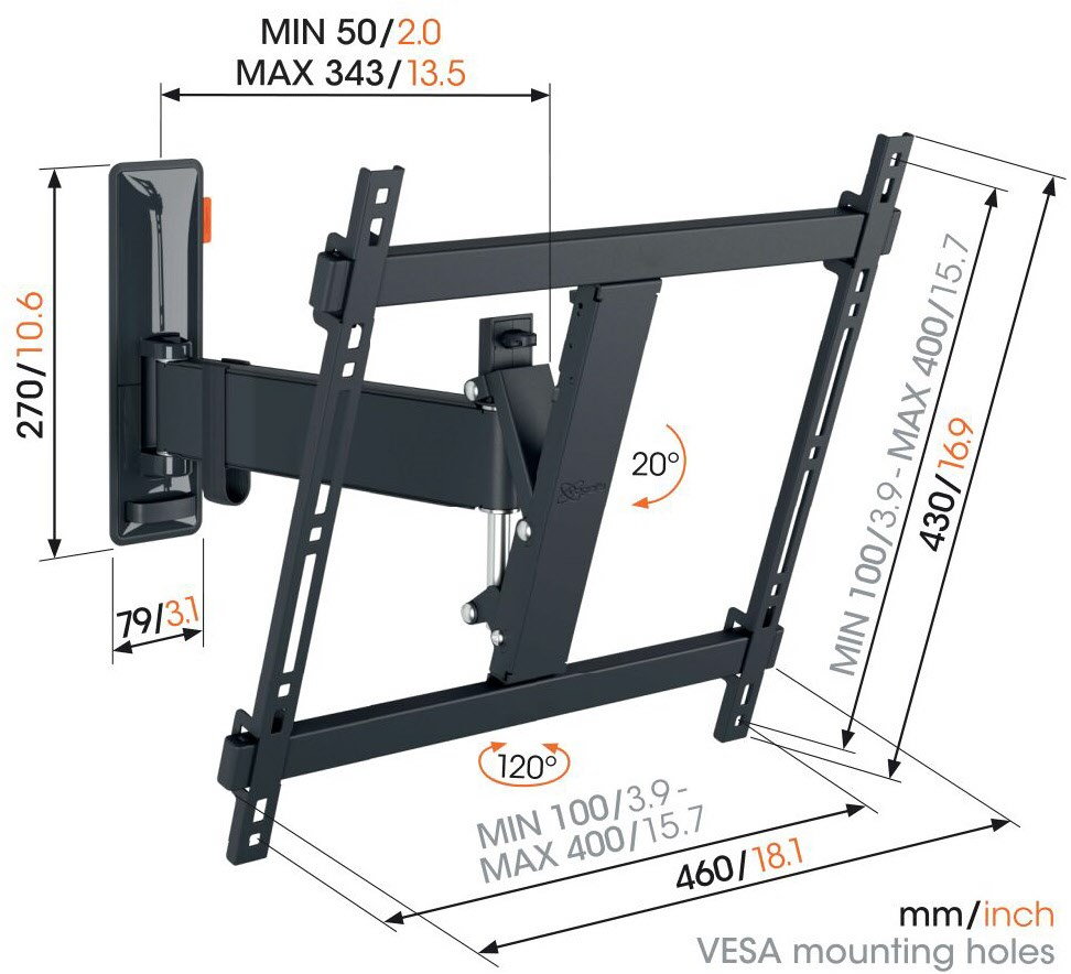 TVM 3425 Full-Motion (32-65") schwarz