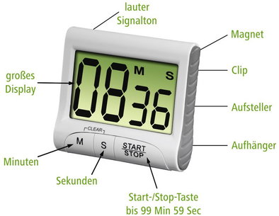 Countdown digital wei&szlig;