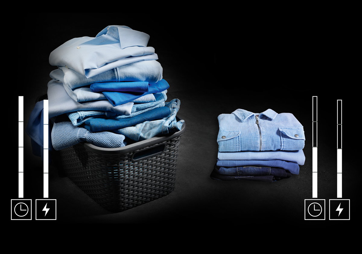 AEG Waschmaschinen stellen sich automatisch auf jede Beladung ein und passen den Programmablauf dementsprechend an. 