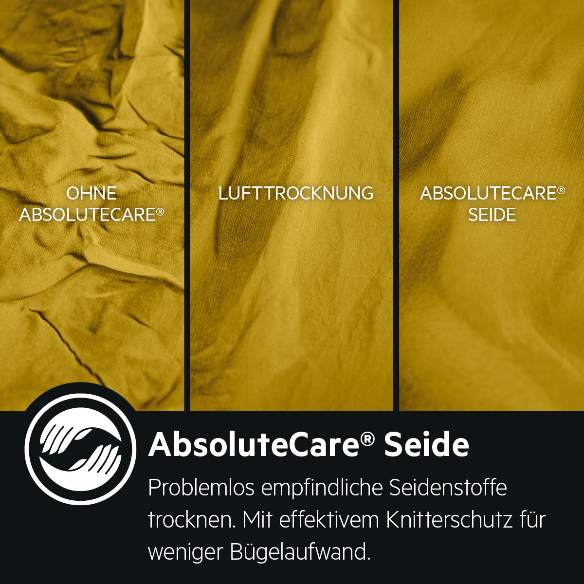 AbsoluteCare Seide- Problemlos empfindliche Seidenstoffe trocknen. Mit effektivem Knitterschutz f&uuml;r weniger B&uuml;gelaufwand.
