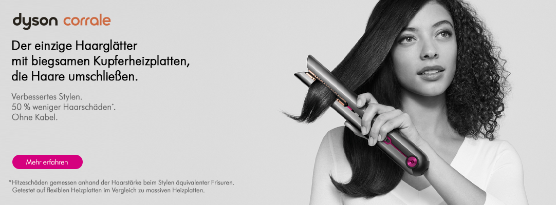 dyson corrale - Der einzige Haargl&auml;tter mit biegsamen Kupferheizplatten, die Haare umschlie&szlig;en.