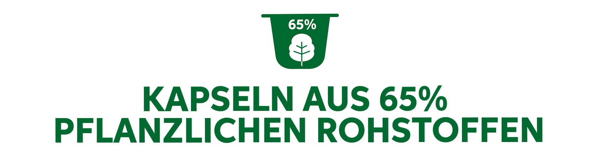 Kapseln aus 65% Pflanzlichen Rohstoffen.