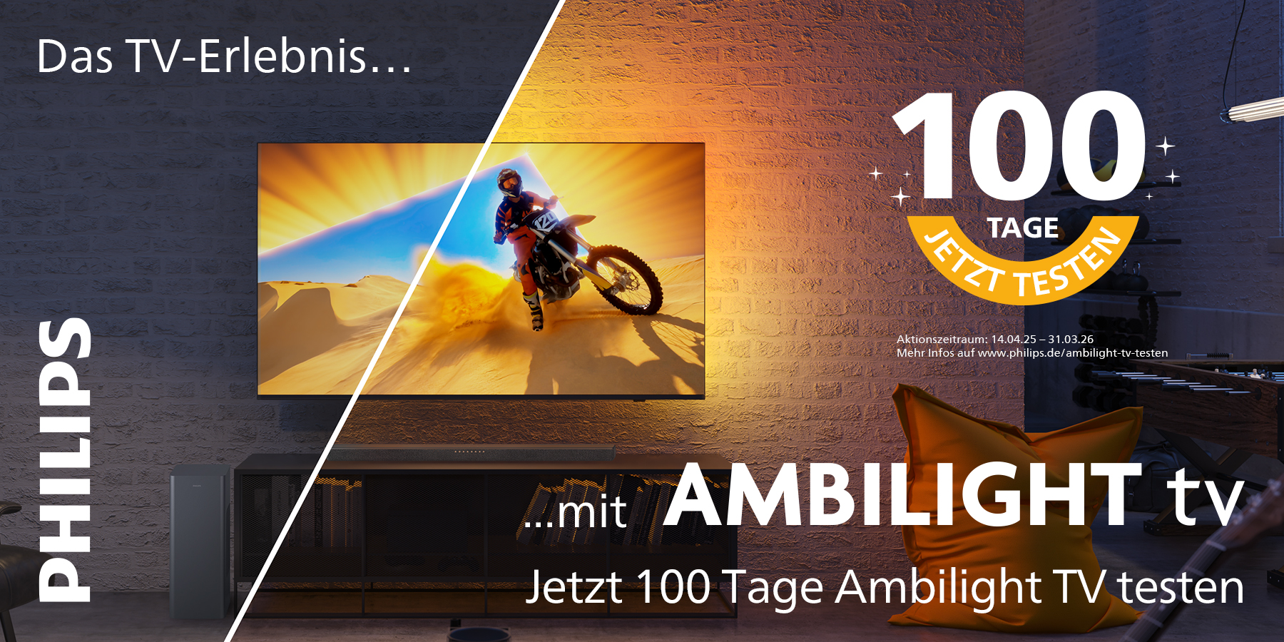 Philips Aktion: 100 Tage Ambilight testen – jetzt bei RED ZAC.