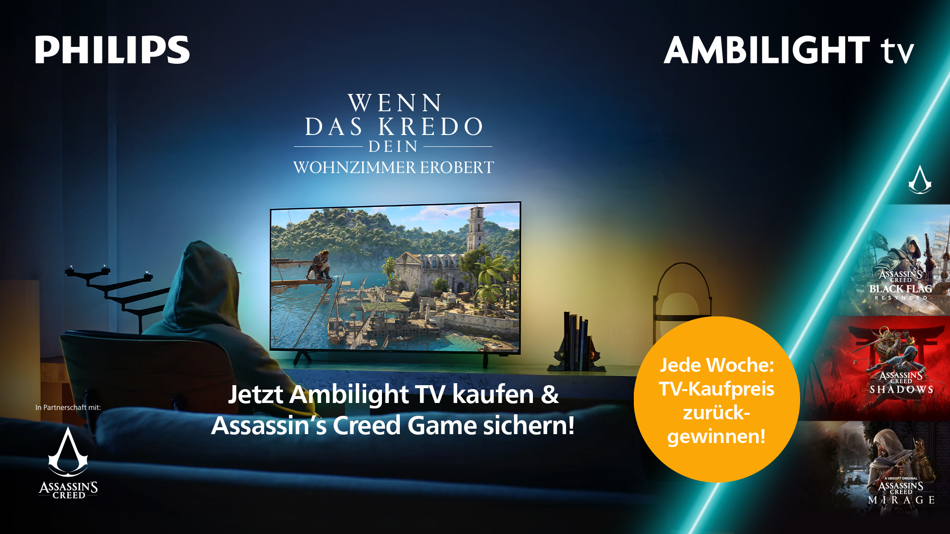 Philips Aktion: 100 Tage Ambilight testen &ndash; jetzt bei RED ZAC.